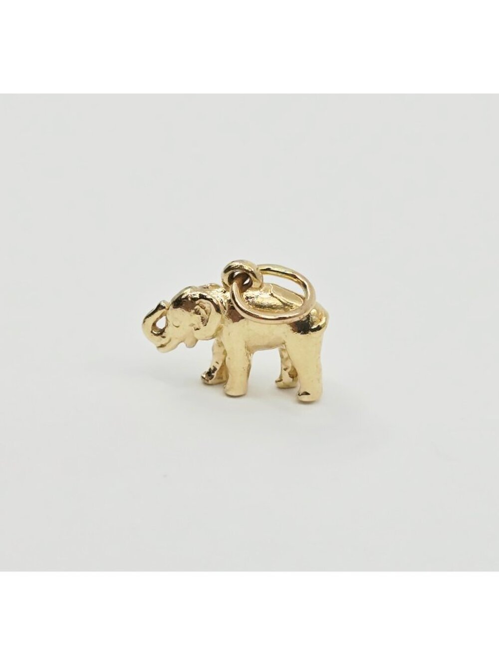 Unique 14K Karat Solid Yellow Gold Designer Lucky Animal Elephant Charm Pendant
